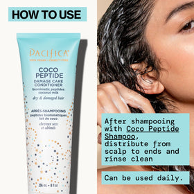 Pacifica Coco Peptide Damage Care Conditioner bottle side view