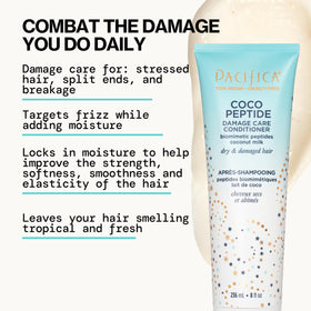 Pacifica Coco Peptide Damage Care Shampoo and Conditioner set packaging