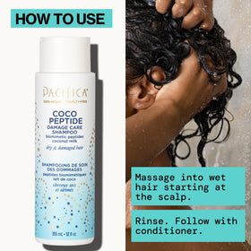 Pacifica Coco Peptide Damage Care Shampoo with matching conditioner
