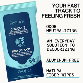 Pacifica Coconut Milk Deodorant Wipes in a gym bag