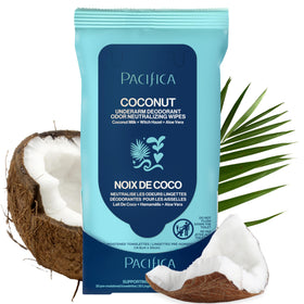 Pacifica Coconut Milk Deodorant Wipes packaging front view
