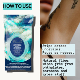 Pacifica Coconut Milk Deodorant Wipes resealable packaging