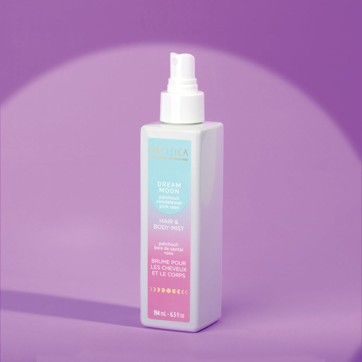 Pacifica Dream Moon Hair & Body Mist bottle with atomizer