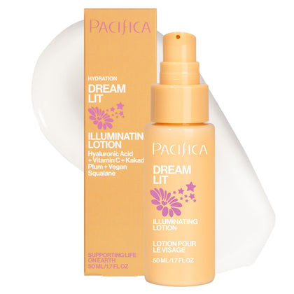 Pacifica Dreamlit Illuminating Facial Lotion front view with pump