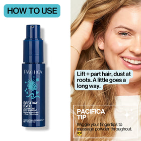 Pacifica Dry Shampoo Powder in use on hair