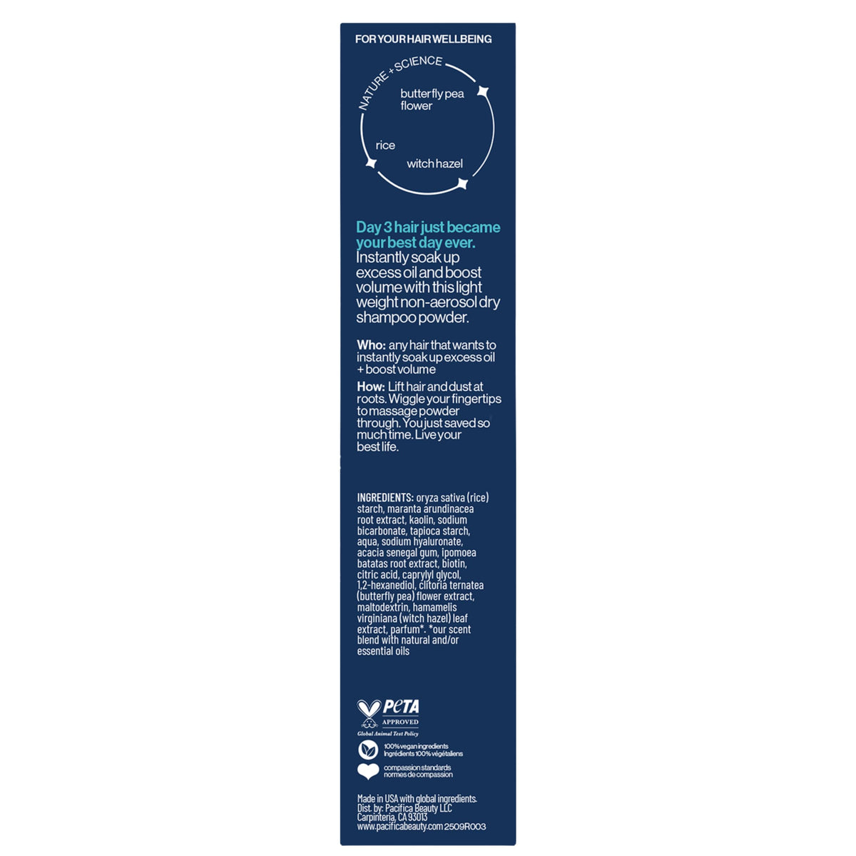 Pacifica Dry Shampoo Powder with a natural background