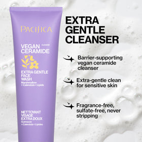 Pacifica Face Wash tube with vegan ceramide ingredients