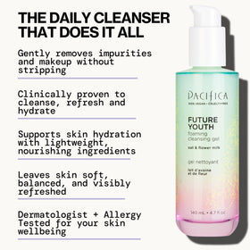 Pacifica Future Youth Foaming Face Wash packaging side view