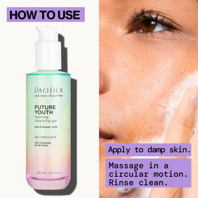 Pacifica Future Youth Foaming Face Wash with a towel