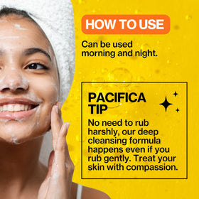 Pacifica Glow Baby Brightening Facial Cleanser 5oz with product texture