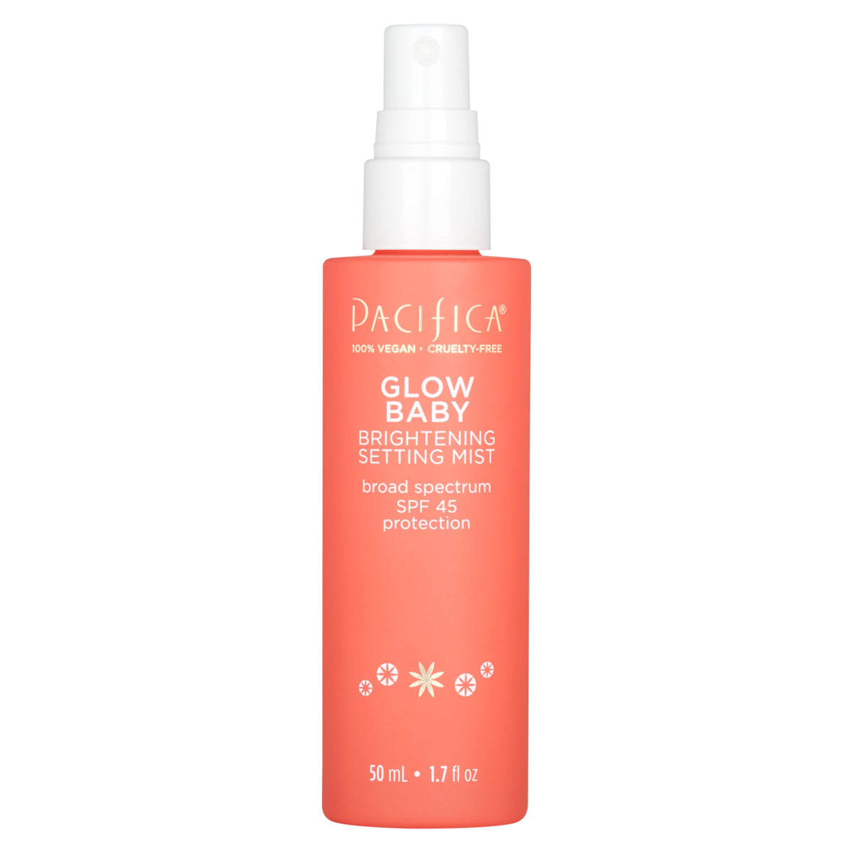 Pacifica Glow Baby Brightening Mist with fresh citrus background