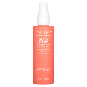 Pacifica Glow Baby Brightening Mist with fresh citrus background