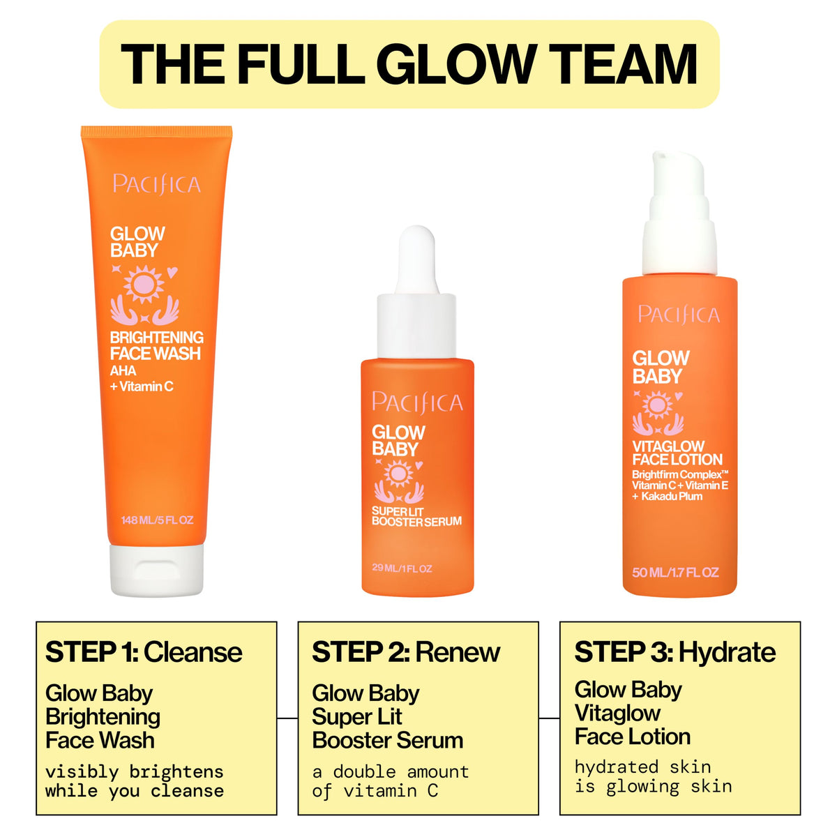 Pacifica Glow Baby Serum in hand showing application