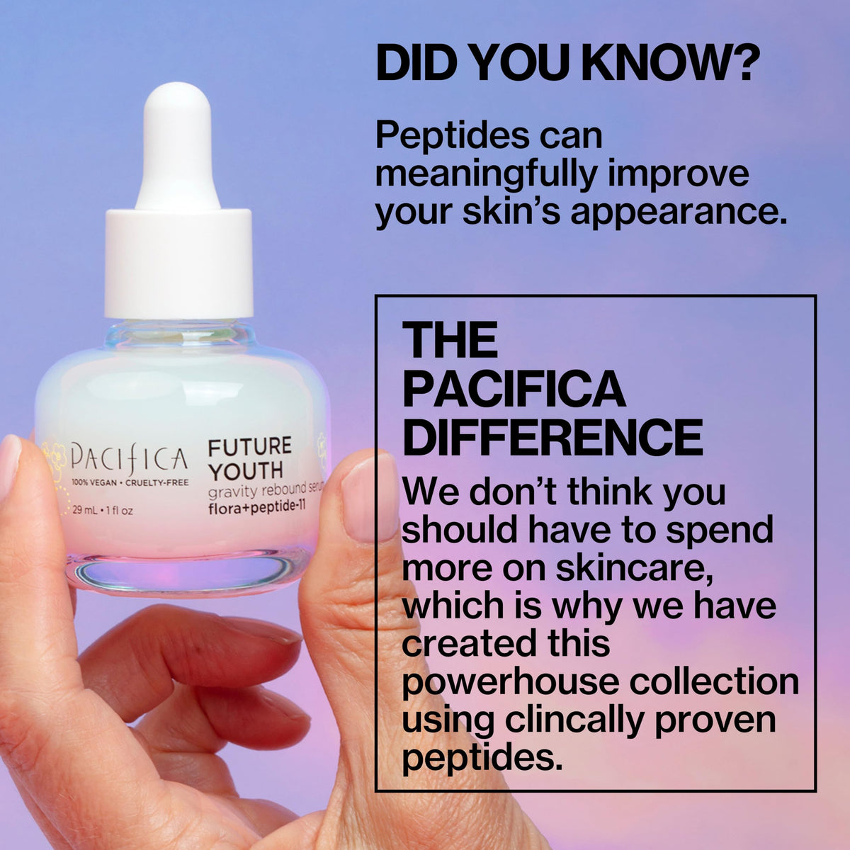Pacifica Gravity Rebound Serum on a bathroom counter