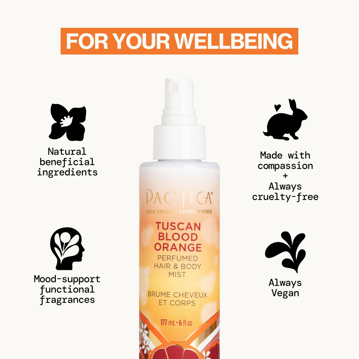 Pacifica Hair & Body Fragrance Mist Tuscan Blood Orange back view