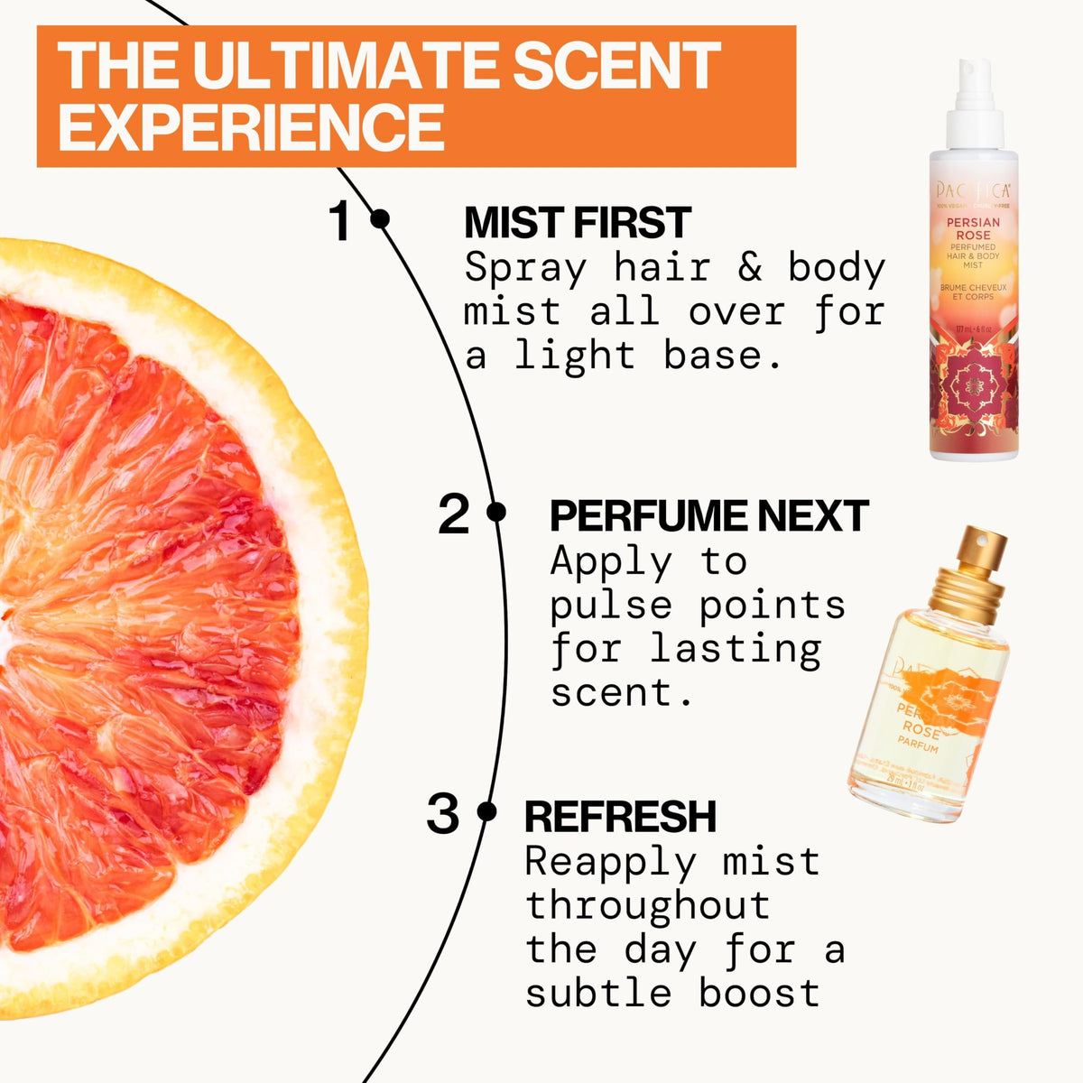Pacifica Hair & Body Fragrance Mist Tuscan Blood Orange spray nozzle