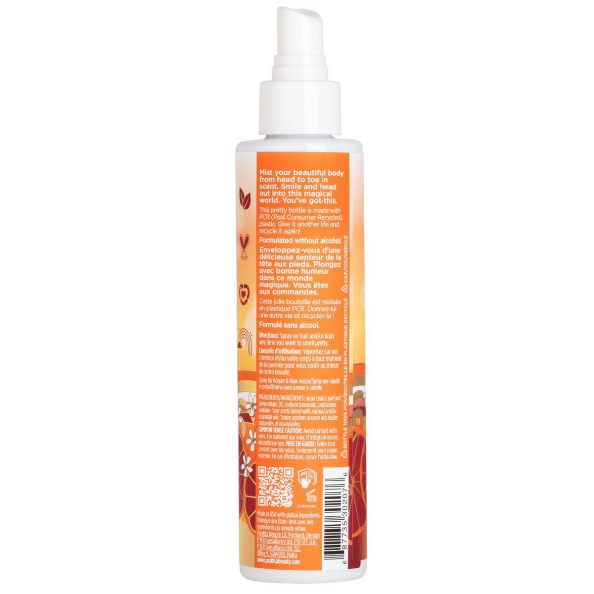 Pacifica Hair & Body Fragrance Mist Tuscan Blood Orange with natural ingredients