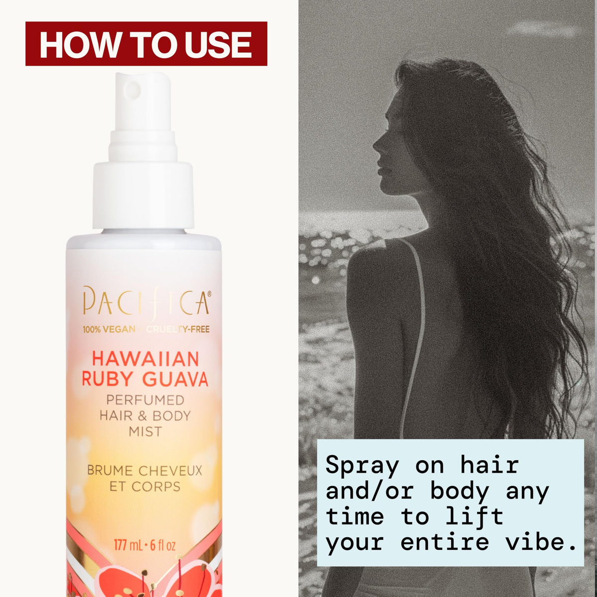 Pacifica Hawaiian Ruby Guava Body Mist in a travel bag