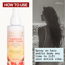 Pacifica Hawaiian Ruby Guava Body Mist in a travel bag