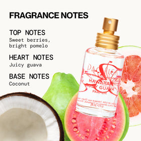 Pacifica Hawaiian Ruby Guava Body Mist with fresh guava and coconut