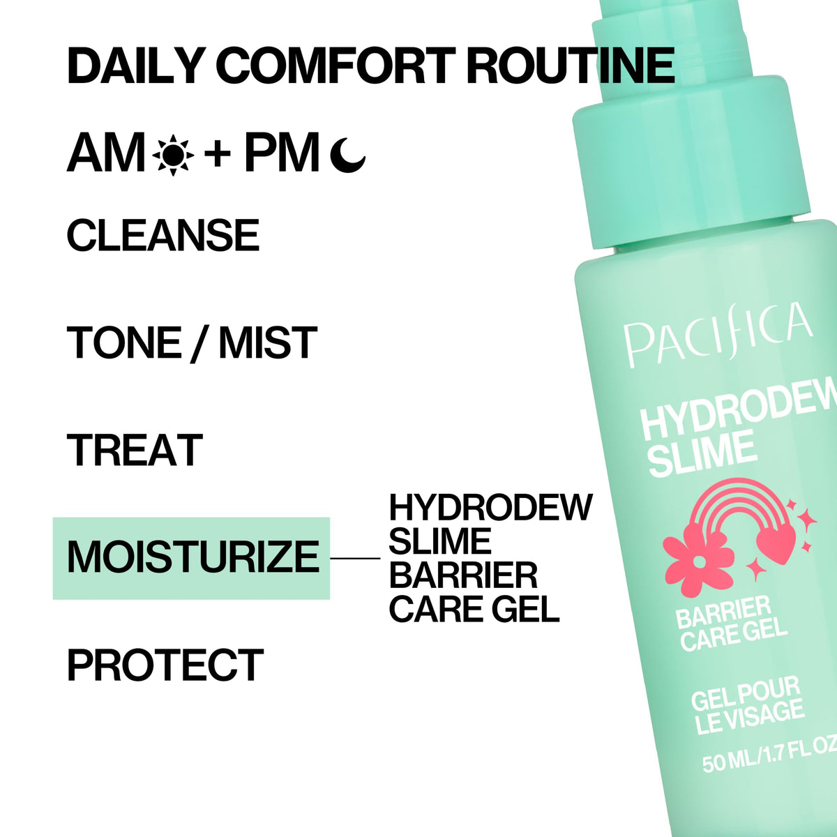 Pacifica Hydrodew Slime Vegan Snail Mucin Gel on a bathroom counter