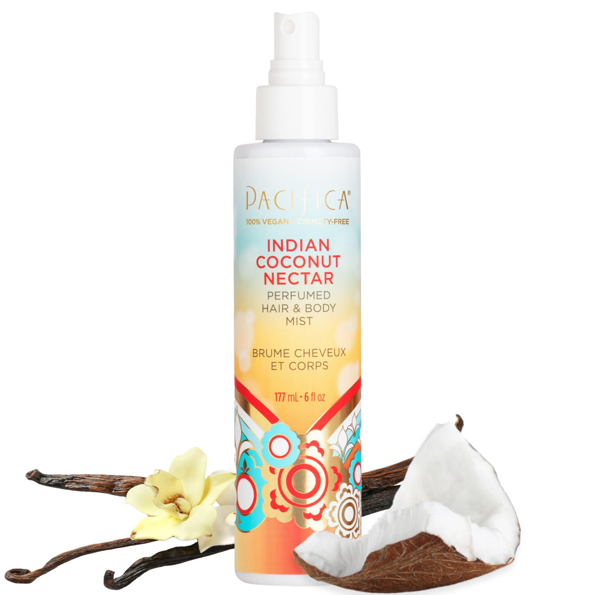 Pacifica Indian Coconut Nectar Hair & Body Mist 5 Fl Oz front view