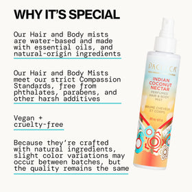 Pacifica Indian Coconut Nectar Hair & Body Mist on a bathroom shelf