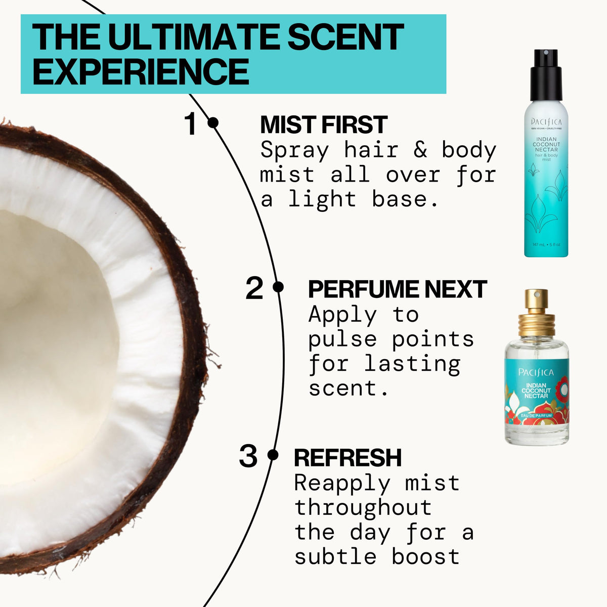 Pacifica Indian Coconut Nectar Perfume Spray with coconut and vanilla