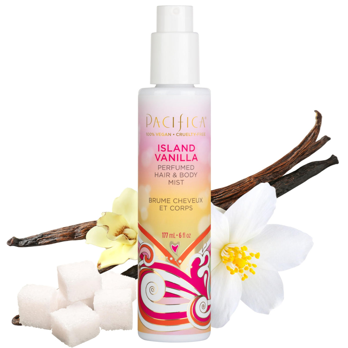 Pacifica Island Vanilla Hair Mist & Body Spray 6 oz front view