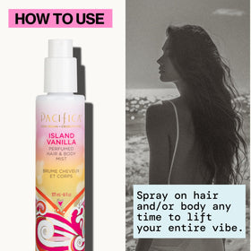 Pacifica Island Vanilla Hair Mist & Body Spray with ingredients