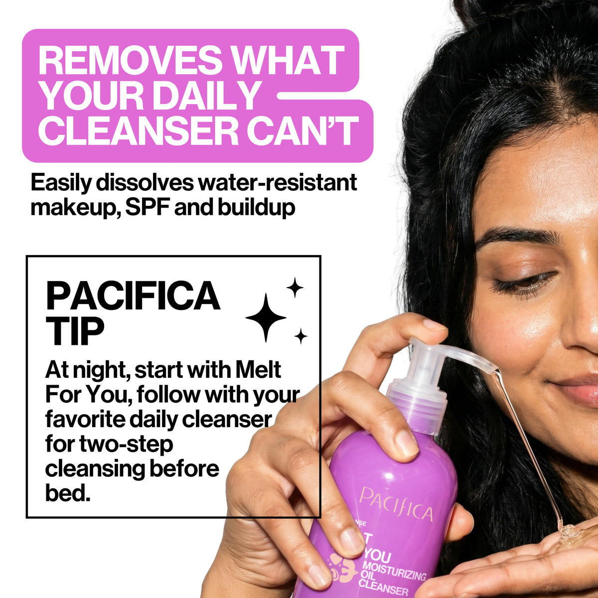 Pacifica Melt For You Facial Cleansing Oil pump dispenser