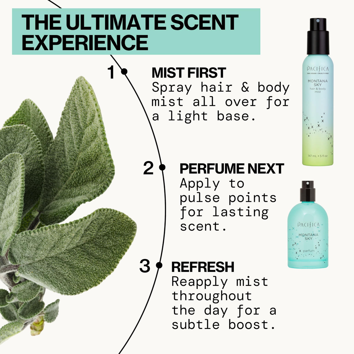 Pacifica Montana Sky Body Mist in a natural setting