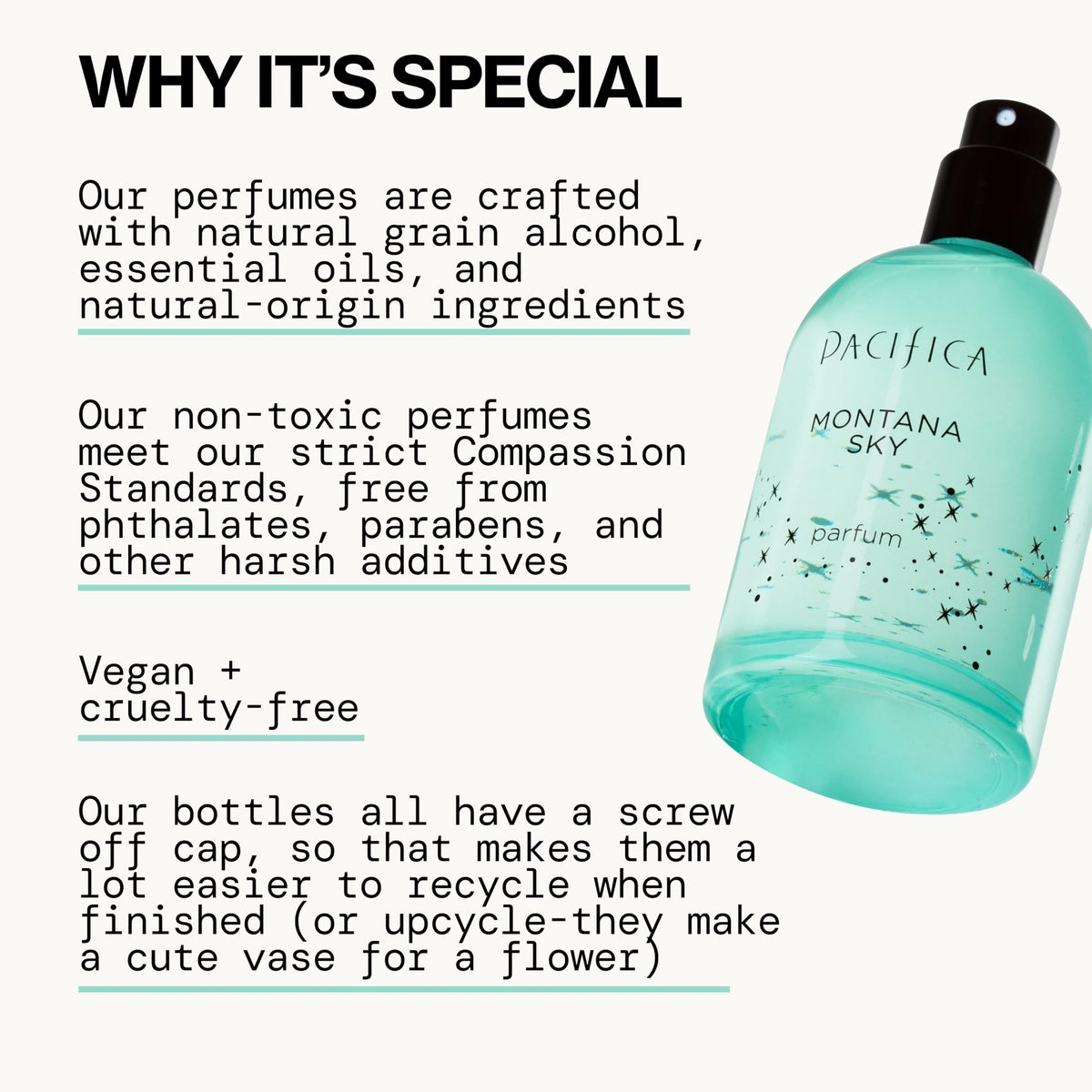 Pacifica Montana Sky Spray Perfume bottle with cap