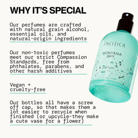 Pacifica Montana Sky Spray Perfume bottle with cap