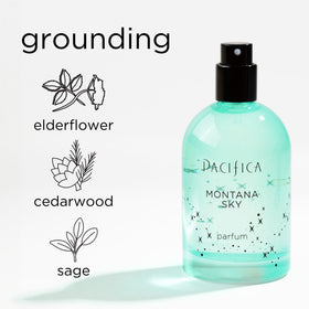Pacifica Montana Sky Spray Perfume side view showing label