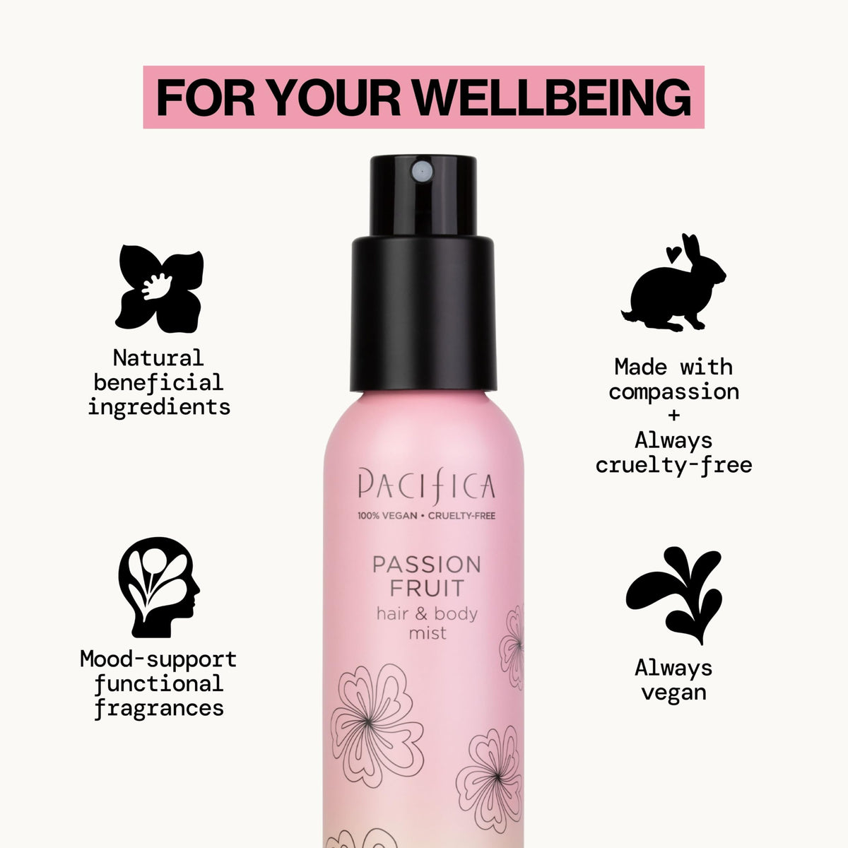 Pacifica Passion Fruit Body Mist lifestyle scene at the beach