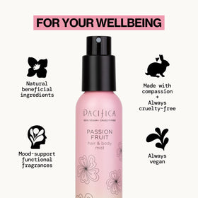 Pacifica Passion Fruit Body Mist lifestyle scene at the beach