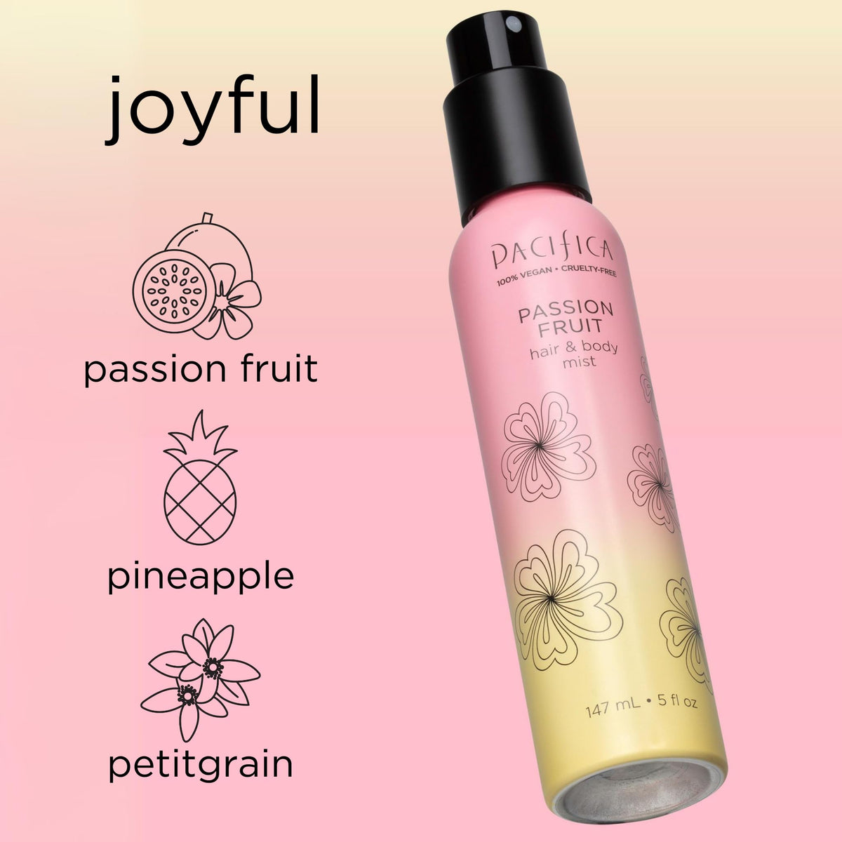 Pacifica Passion Fruit Body Mist spray nozzle close-up