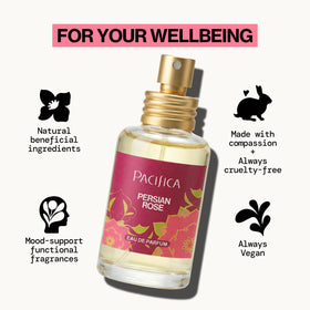 Pacifica Persian Rose Spray Perfume 1oz displayed in a gift setting