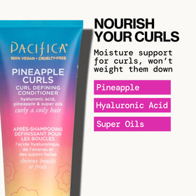 Pacifica Pineapple Curls Shampoo bottle with pineapple design