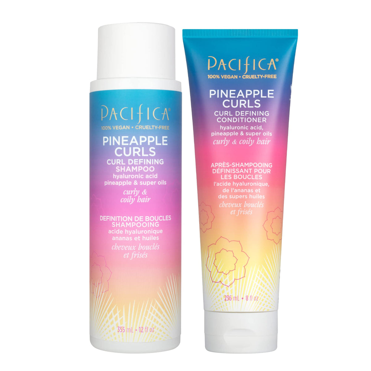 Pacifica Pineapple Curls Shampoo & Conditioner Set front view