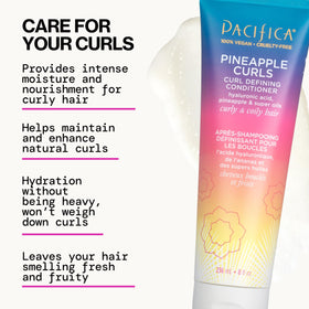 Pacifica Pineapple Swirl Curl Defining Cream in use on curls