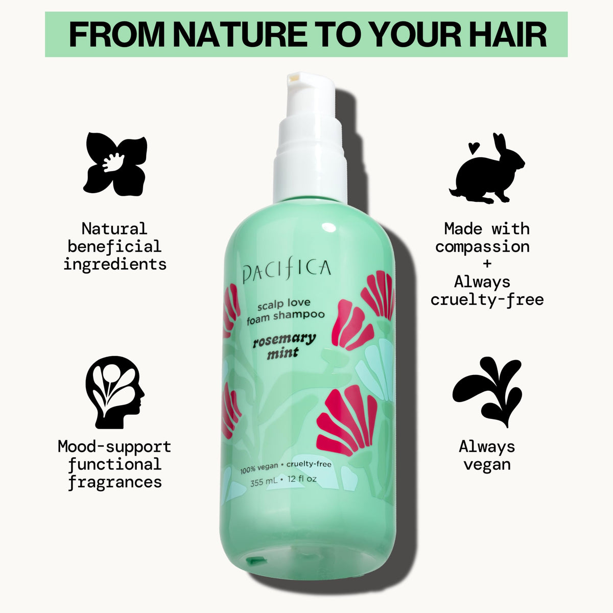 Pacifica Rosemary Mint Scalp Detox Shampoo with fresh rosemary and mint