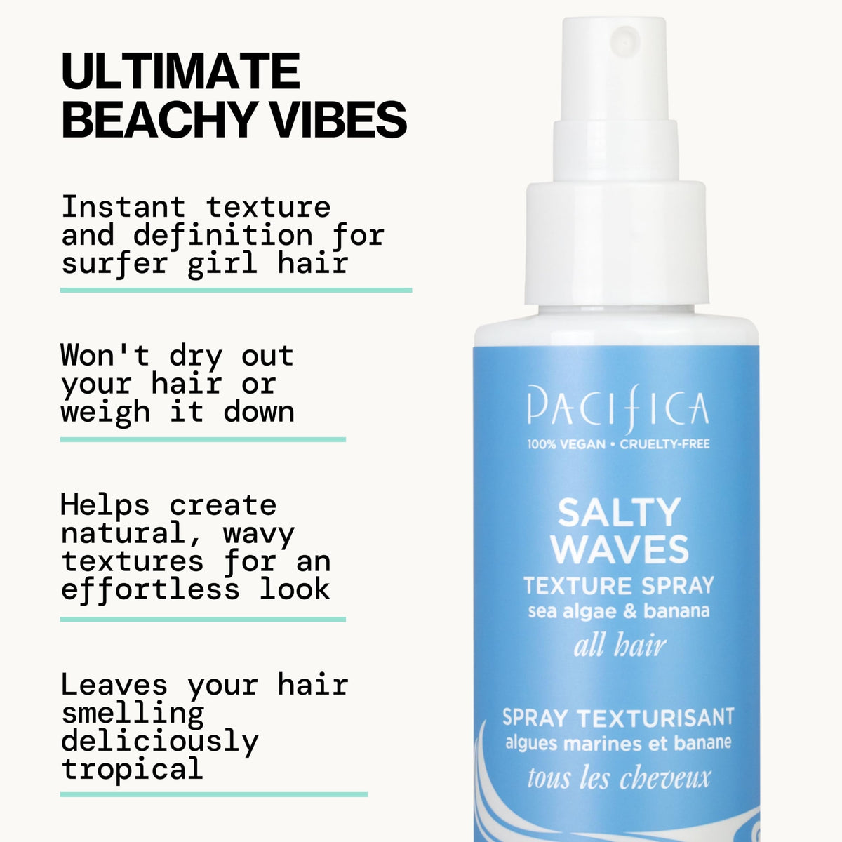 Pacifica Salty Waves Texture Sea Salt Spray 159g back view