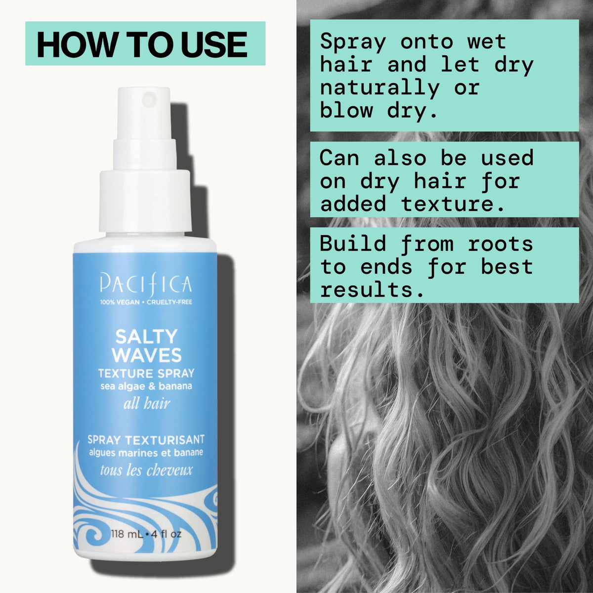 Pacifica Salty Waves Texture Sea Salt Spray showing texture