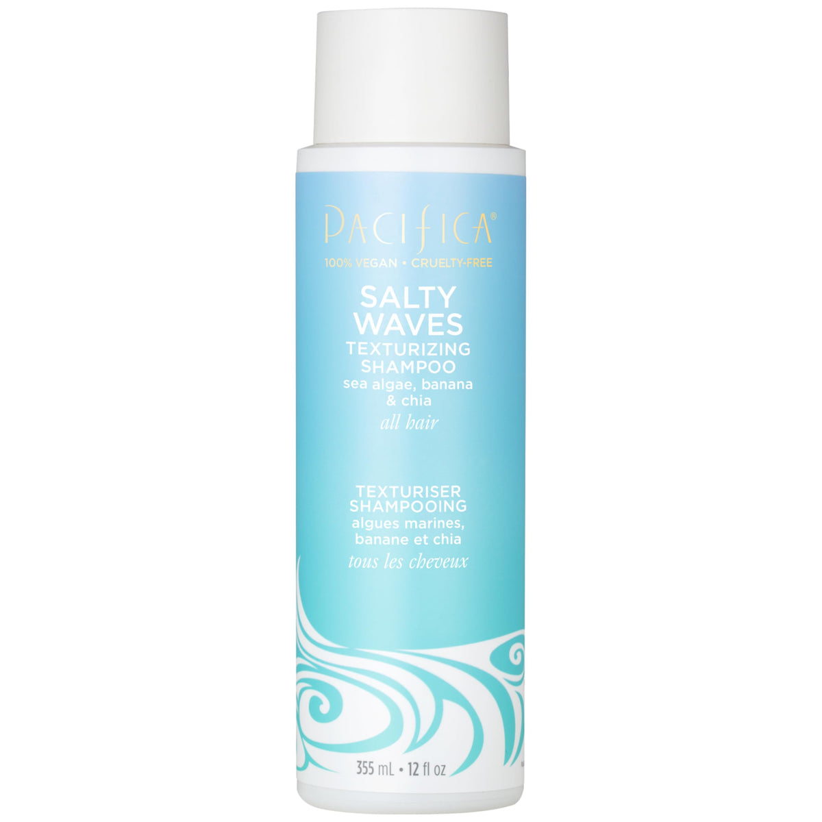 Pacifica Salty Waves Texturizing Shampoo front view, 422g bottle