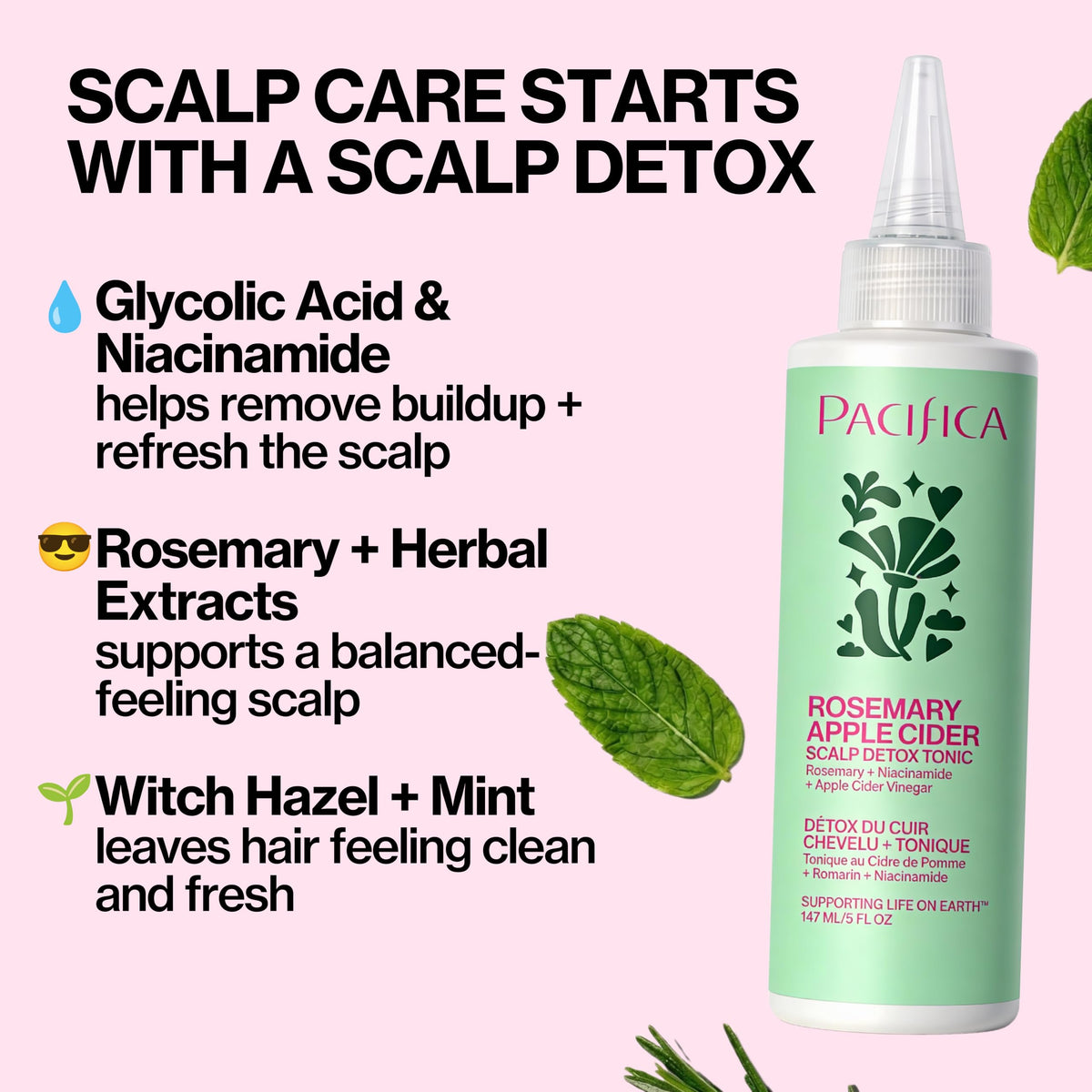 Pacifica Scalp Detox Tonic bottle with nozzle