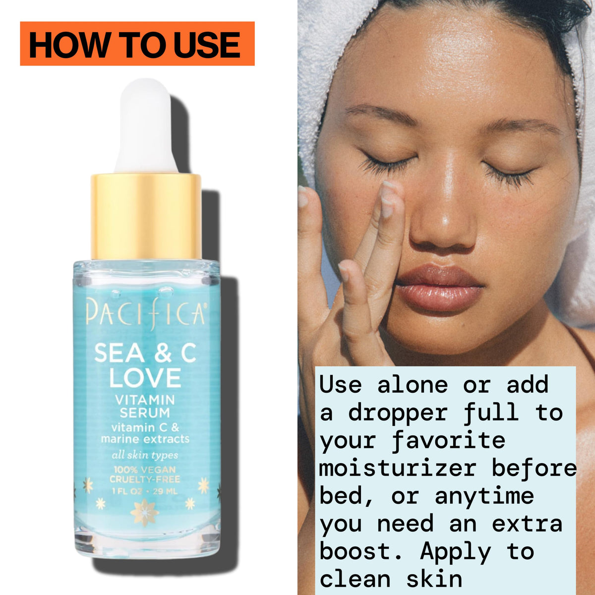 Pacifica Sea & C Love Vitamin C Serum packaging side view