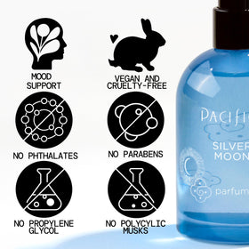 Pacifica Silver Moon Vanilla Almond Spice Perfume bottle side view