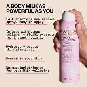 Pacifica Spray Lotion Body Milk mist application on skin